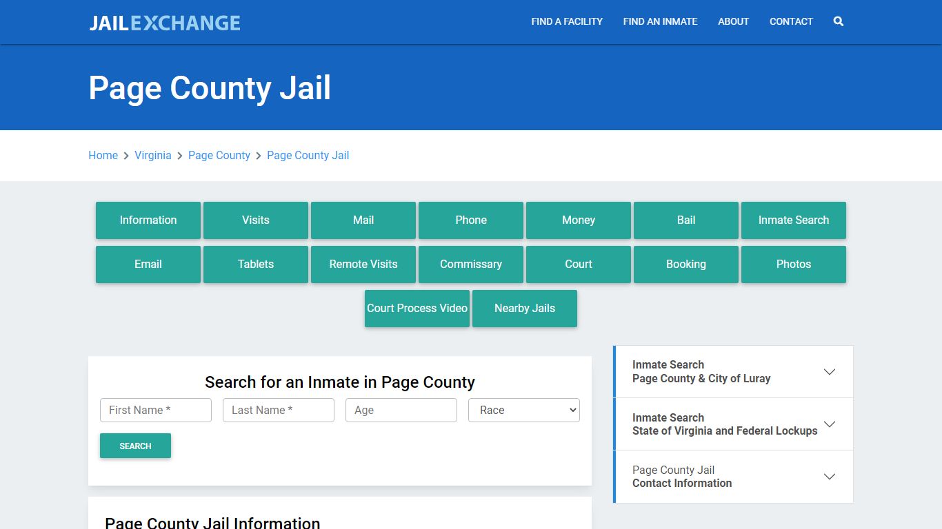 Page County Jail Roster Lookup, VA, Inmate Search - Jail Exchange