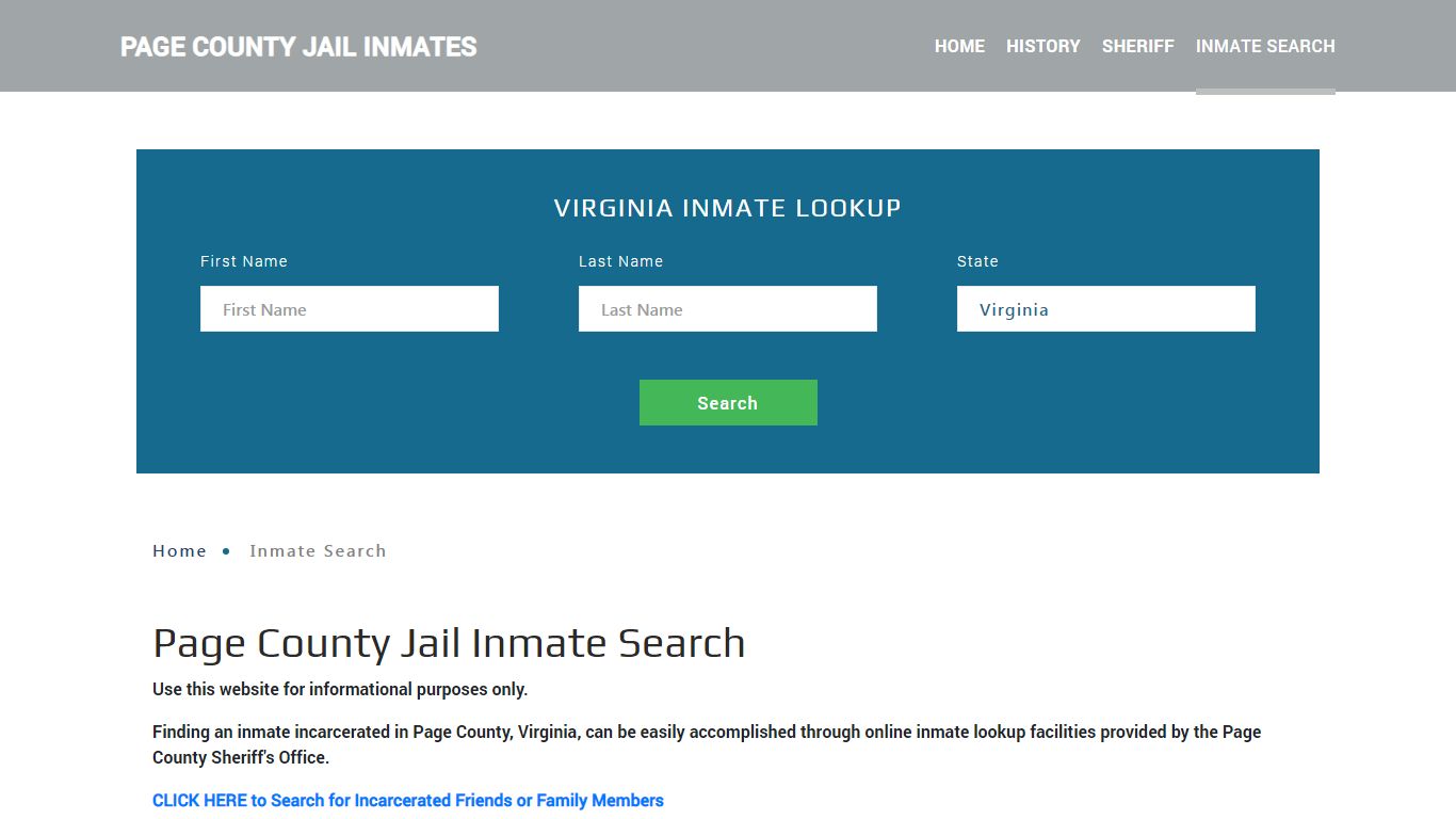 Page County, VA Detainee Lookup